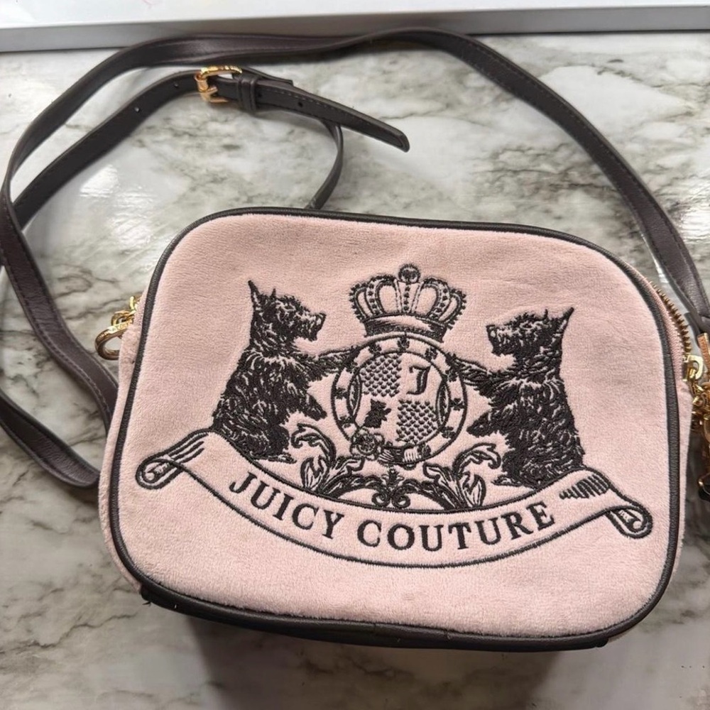 Juicy Couture Blush Crossbody Bag with Black Accents
